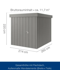 Hörmann Metallgerätehaus Juno JFD6 M-Sk Motiv Modern, ca. B229/H222/T277 cm