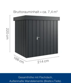 Hörmann Metallgerätehaus Juno JFD4 M-Sk Motiv Modern, ca. B229/H222/T181 cm