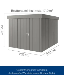 Hörmann Metallgerätehaus Juno JFD11 M-Sk Motiv Modern, ca. B277/H222/T325 cm
