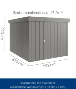 Hörmann Metallgerätehaus Juno JFD11 M-Sk Motiv Modern, ca. B277/H222/T325 cm
