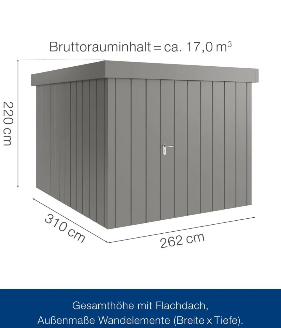 Hörmann Metallgerätehaus Juno JFD11 M-Sk Motiv Modern, ca. B277/H222/T325 cm