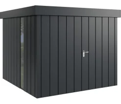 Hörmann Metallgerätehaus Juno JFD10 M-Sk Motiv Modern bodentiefes Fenster mit Doppeltür, ca. B277/H222/T277 cm