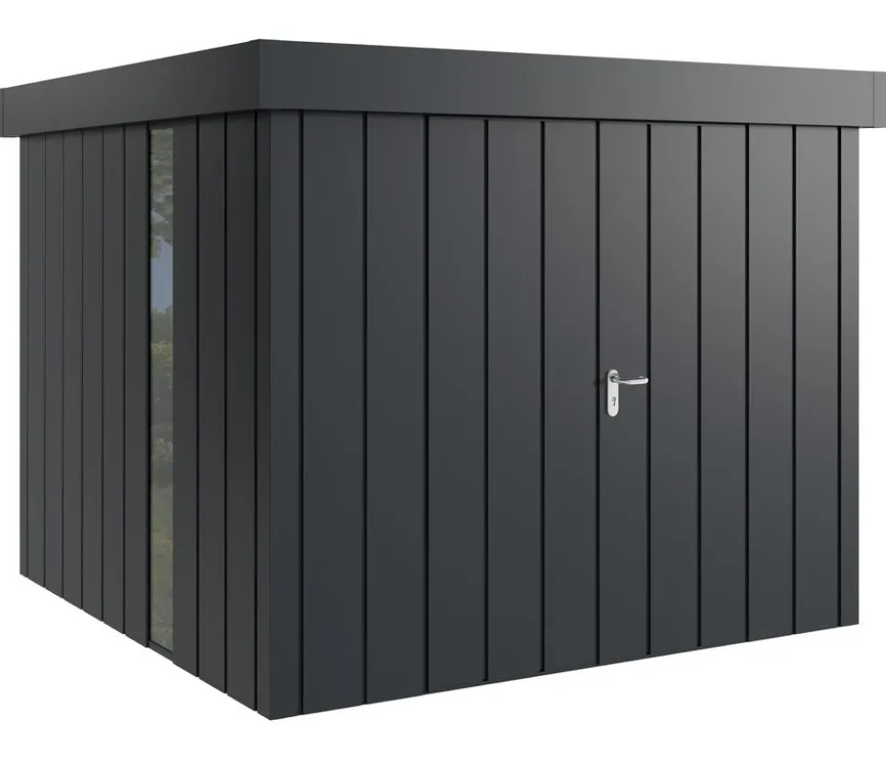 Hörmann Metallgerätehaus Juno JFD10 M-Sk Motiv Modern bodentiefes Fenster mit Doppeltür, ca. B277/H222/T277 cm