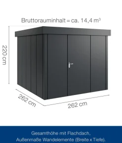 Hörmann Metallgerätehaus Juno JSD14 L-Sk Motiv Design bodentiefes Fenster, ca. B333/H231/T325 cm