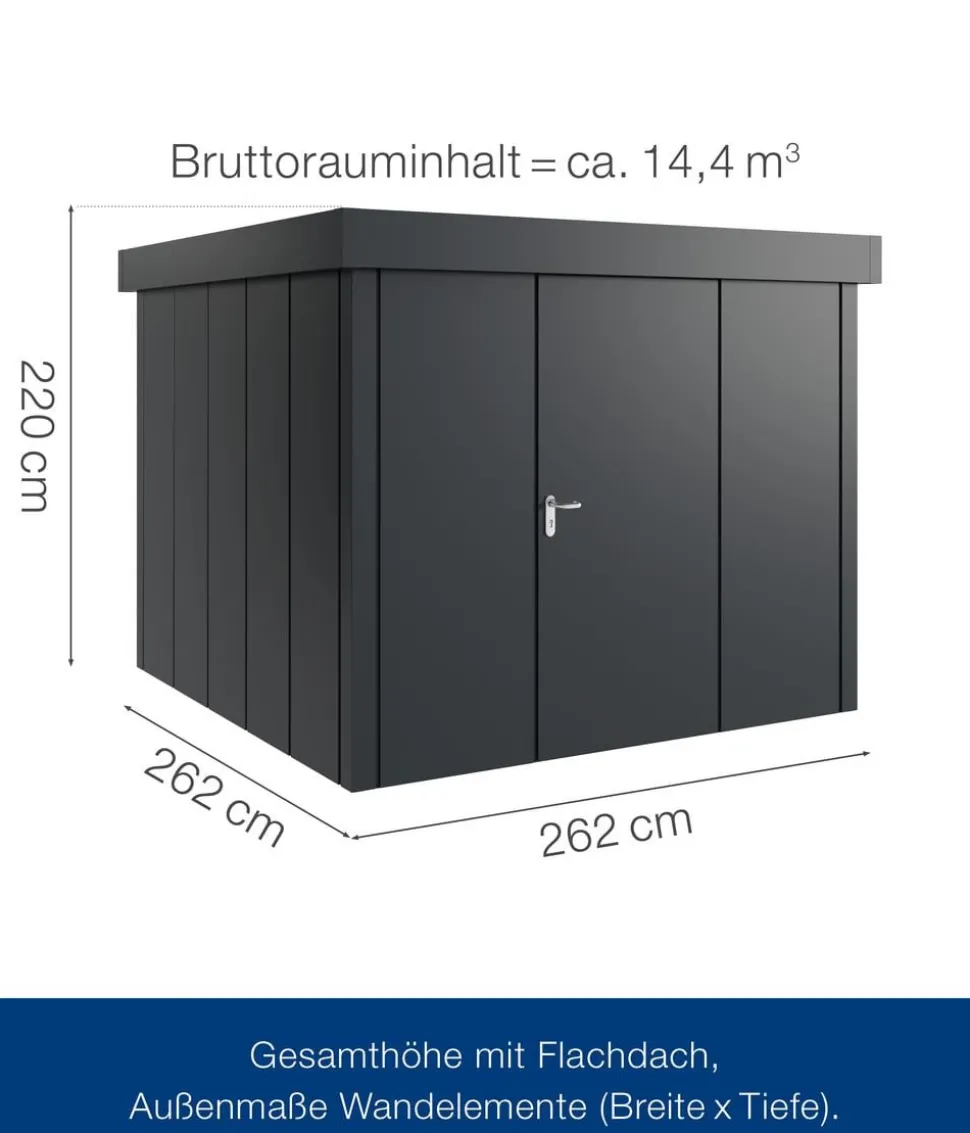 Hörmann Metallgerätehaus Juno JFD10 L-Sk Motiv Design, ca. B277/H222/T277 cm