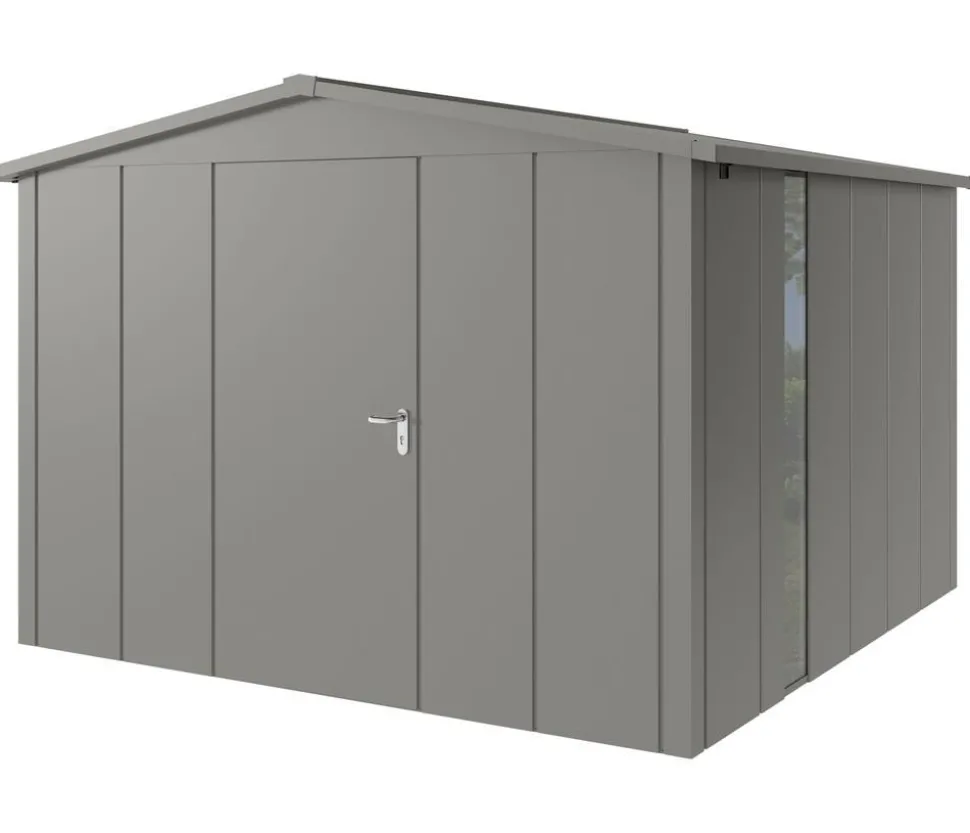 Hörmann Metallgerätehaus Juno JSD14 L-Sk Motiv Design bodentiefes Fenster, ca. B333/H231/T325 cm