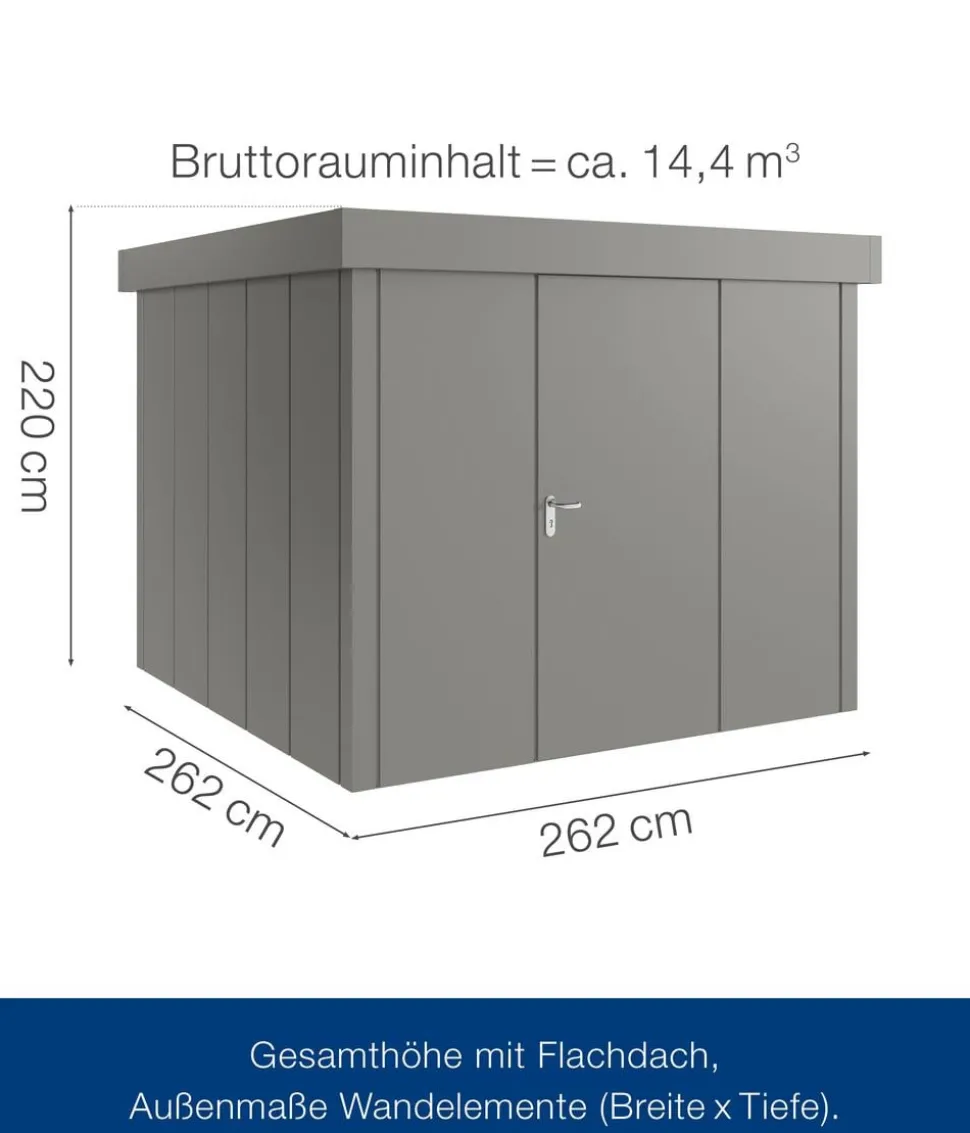 Hörmann Metallgerätehaus Juno JFD10 L-Sk Motiv Design, ca. B277/H222/T277 cm
