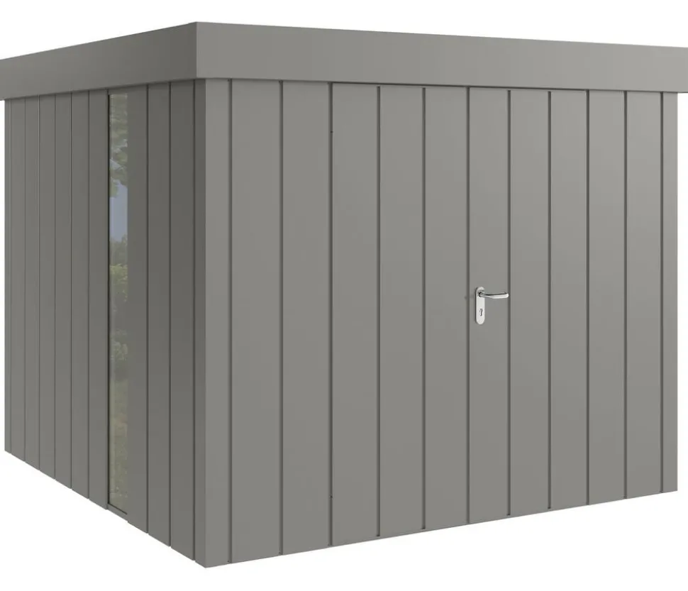 Hörmann Metallgerätehaus Juno JFD10 M-Sk Motiv Modern bodentiefes Fenster mit Doppeltür, ca. B277/H222/T277 cm