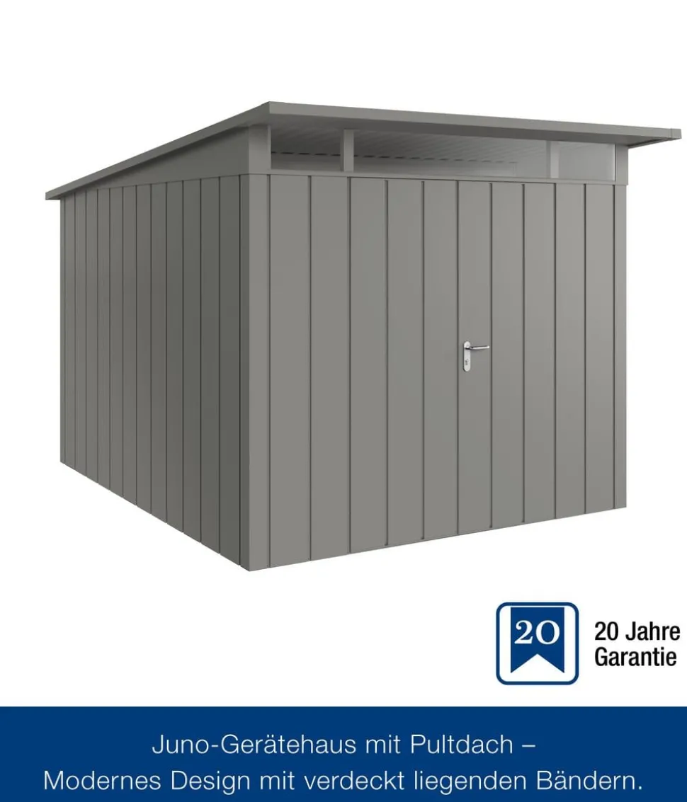 Hörmann Metallgerätehaus Juno JPD11 M-Sk Motiv Modern mit Doppeltür, ca. B277/H232/T358 cm