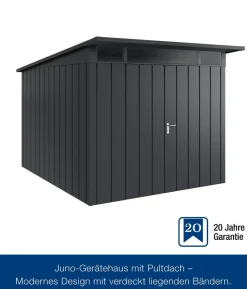 Hörmann Metallgerätehaus Juno JPD11 M-Sk Motiv Modern mit Doppeltür, ca. B277/H232/T358 cm