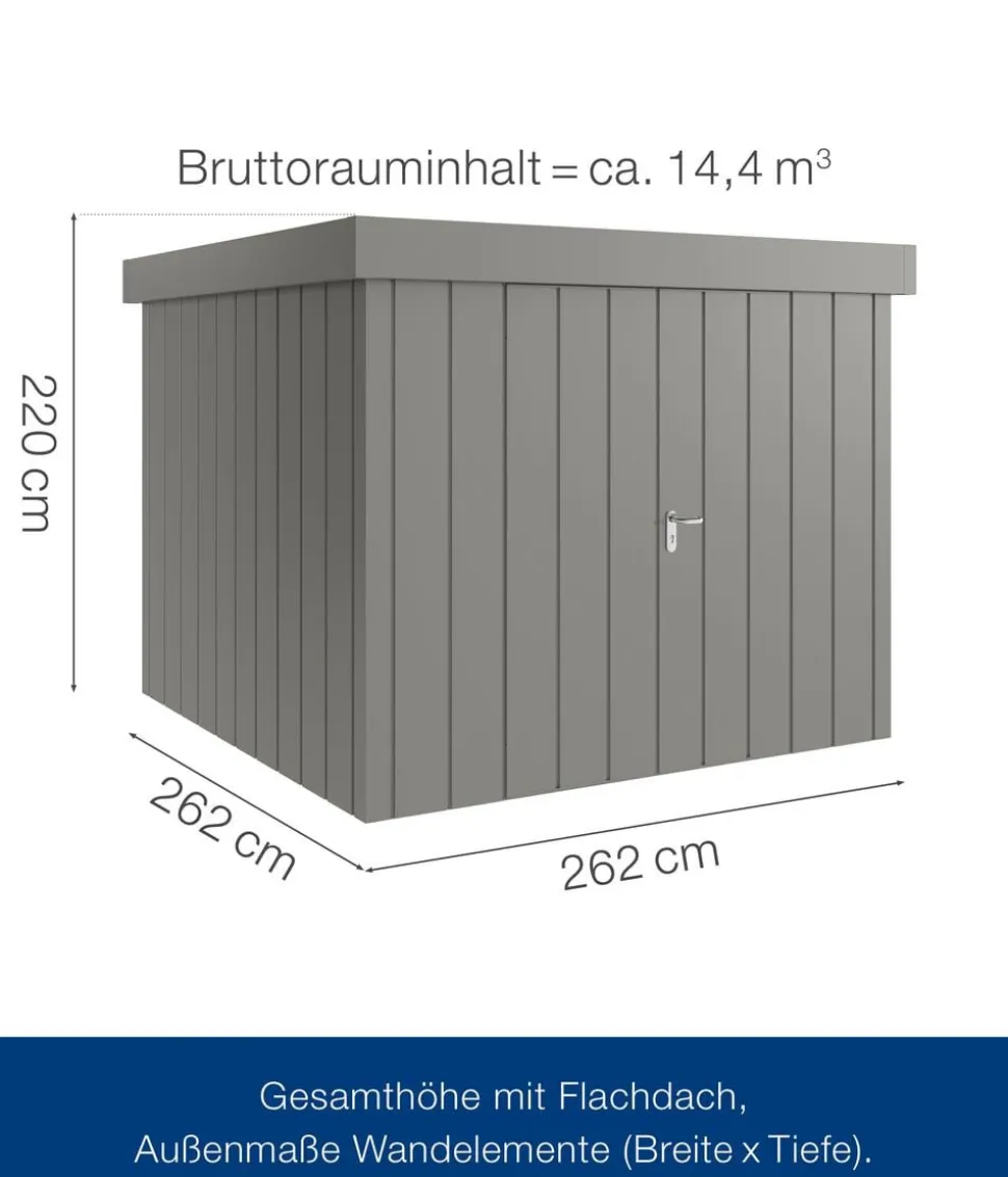Hörmann Metallgerätehaus Juno JFD10 M-Sk Motiv Modern mit Doppeltür, ca. B277/H222/T277 cm