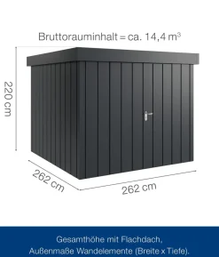 Hörmann Metallgerätehaus Juno JFD10 M-Sk Motiv Modern mit Doppeltür, ca. B277/H222/T277 cm