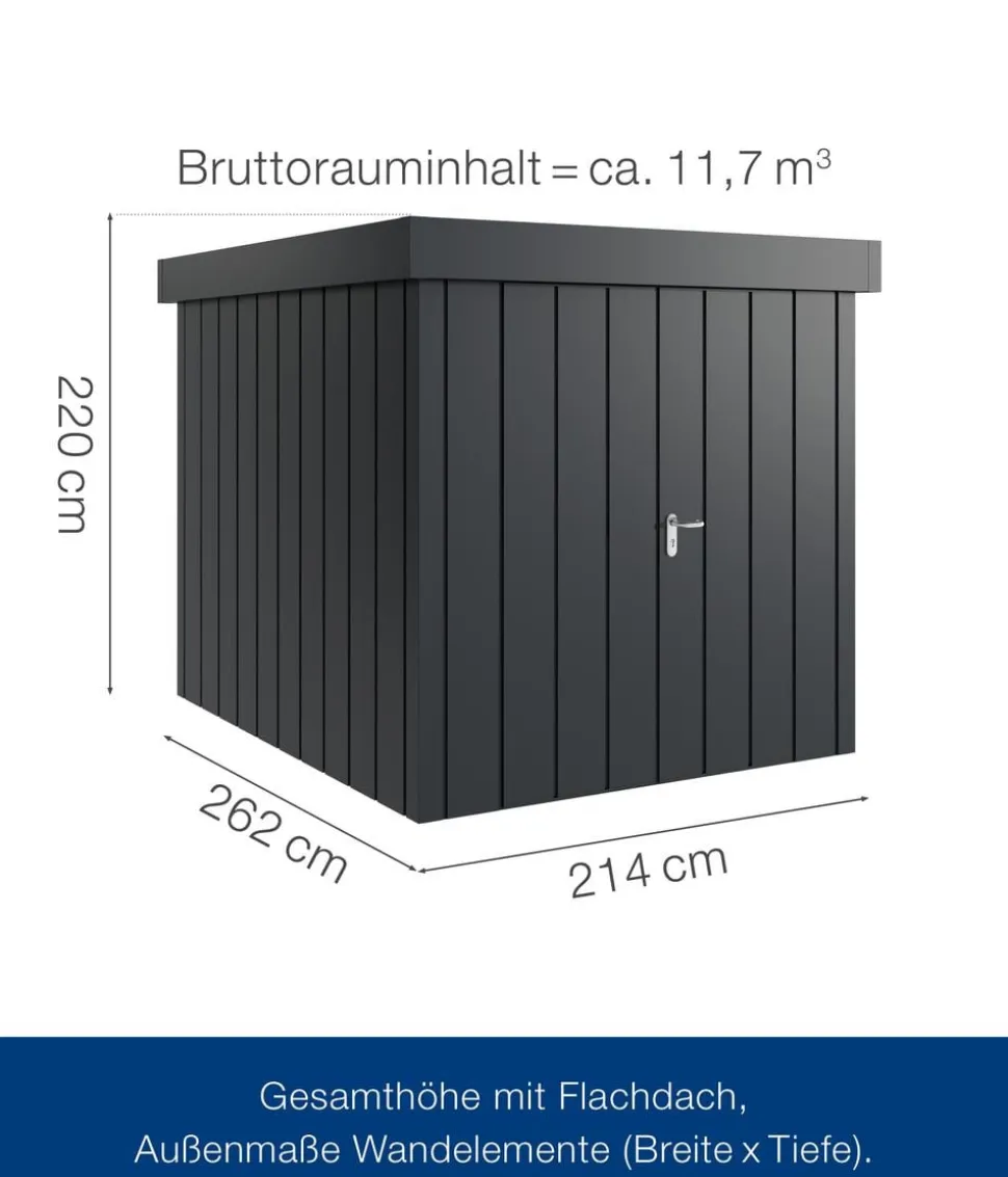 Hörmann Metallgerätehaus Juno JFD6 M-Sk Motiv Modern mit Doppeltür, ca. B229/H222/T277 cm