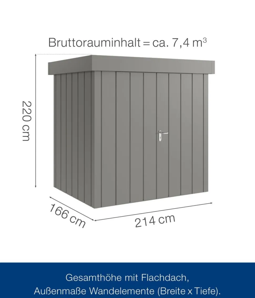 Hörmann Metallgerätehaus Juno JFD4 M-Sk Motiv Modern mit Doppeltür, ca. B229/H222/T181 cm