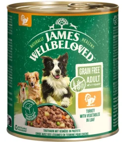 James Wellbeloved Nassfutter für Hunde Grainfree Adult, Truthahn in Pastete