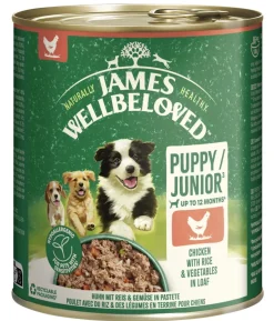 James Wellbeloved Nassfutter für Hunde Puppy Junior, Huhn in Pastete