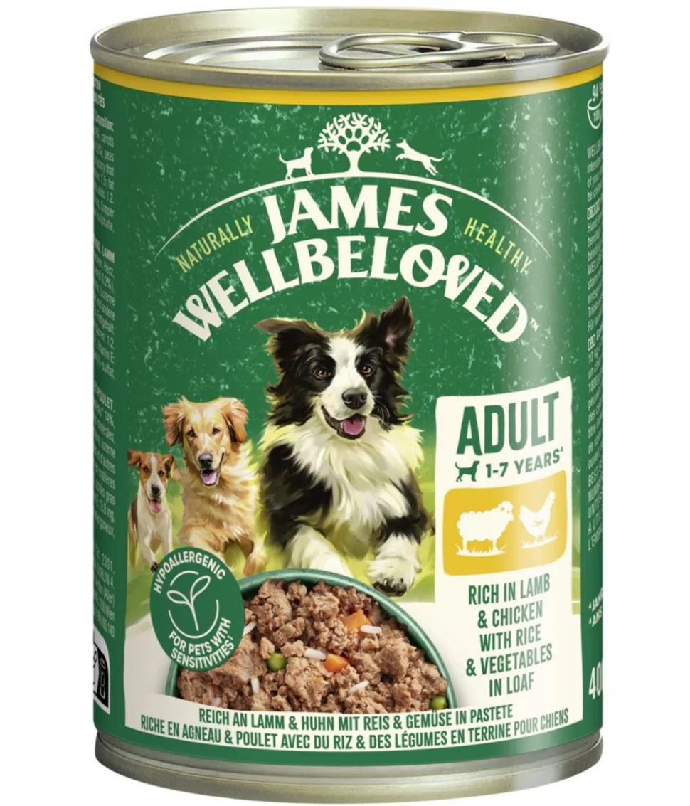 James Wellbeloved Nassfutter für Hunde Adult, Lamm & Huhn in Pastete