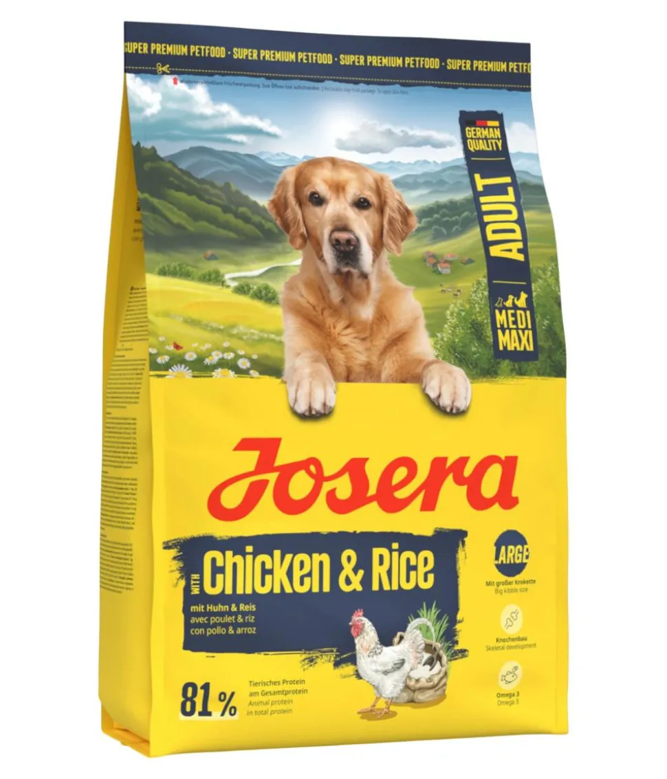 Josera Trockenfutter für Hunde Medi/Maxi Adult, Huhn & Reis