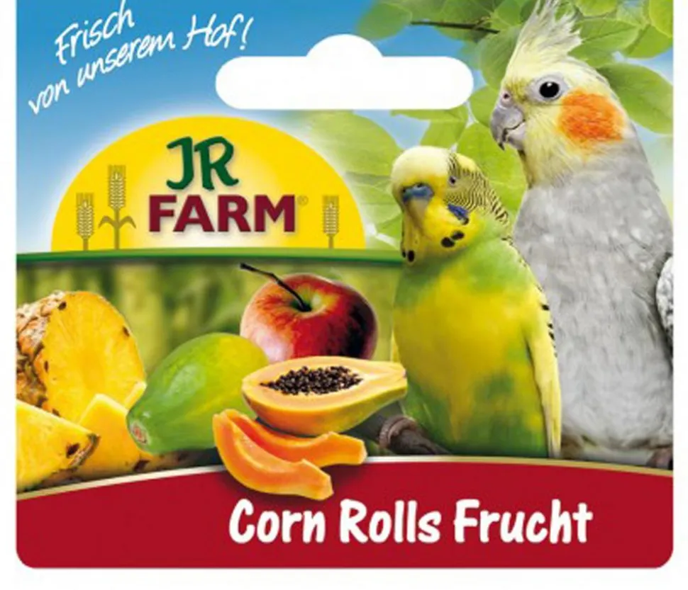 JR FARM Vogelsnack Corn Rolls Frucht mit Halter