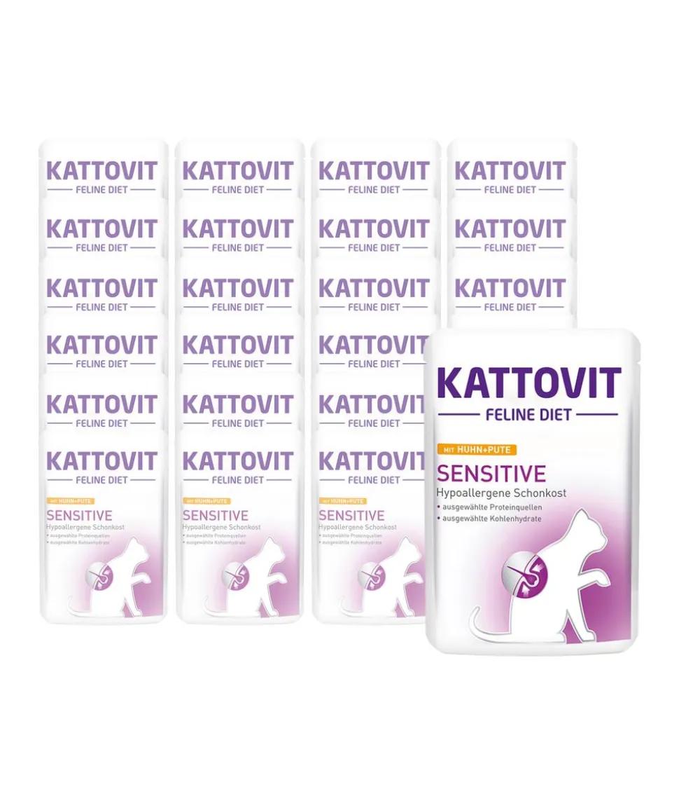 KATTOVIT Feline Diet Nassfutter für Katzen Sensitive, 24 x 85 g