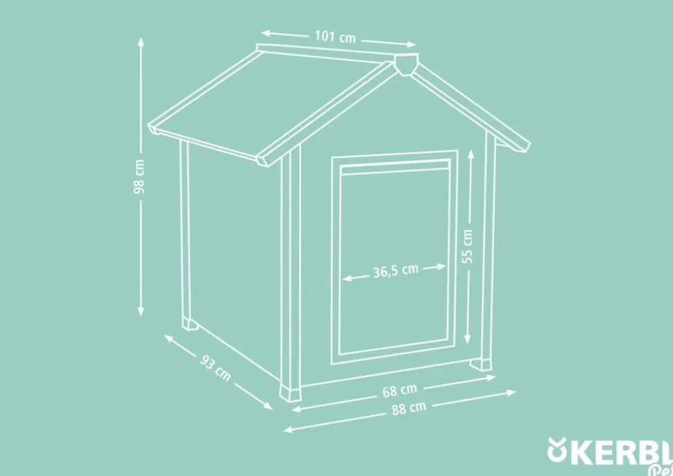 KERBL Hundehütte ECO Hendry, ca. B101/H98/T88 cm