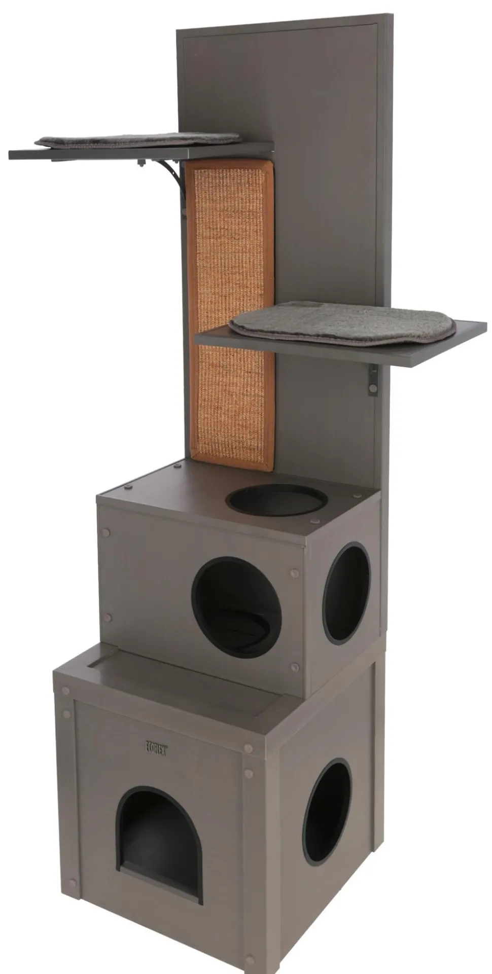 KERBL Katzenspielhaus Alex ECO, grau, ca. B42/H152,5/T42 cm