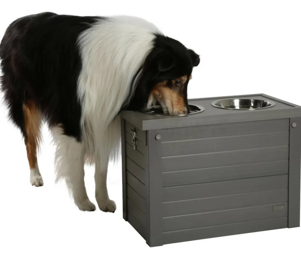 KERBL Pet Futter- & Trinkbar ECO Dinner, grau, ca. B54/H39,5/T30 cm