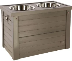 KERBL Pet Futter- & Trinkbar ECO Dinner, grau, ca. B54/H39,5/T30 cm