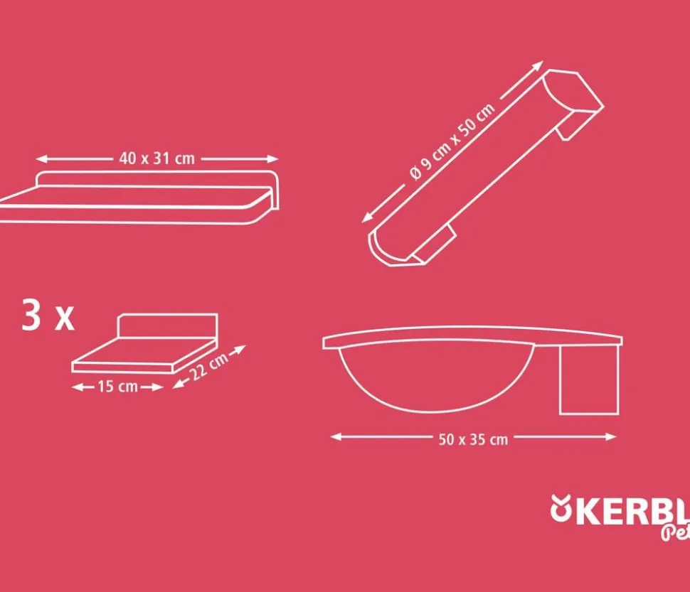 KERBL Pet Kletterwand Rocky, 6-teilig