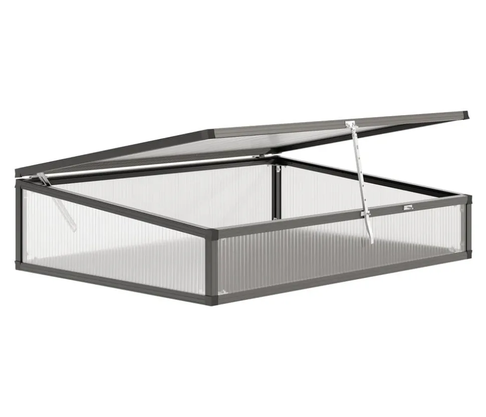 KGT Frühbeetaufsatz 130, anthrazit, ca. B121/H32/T91 cm
