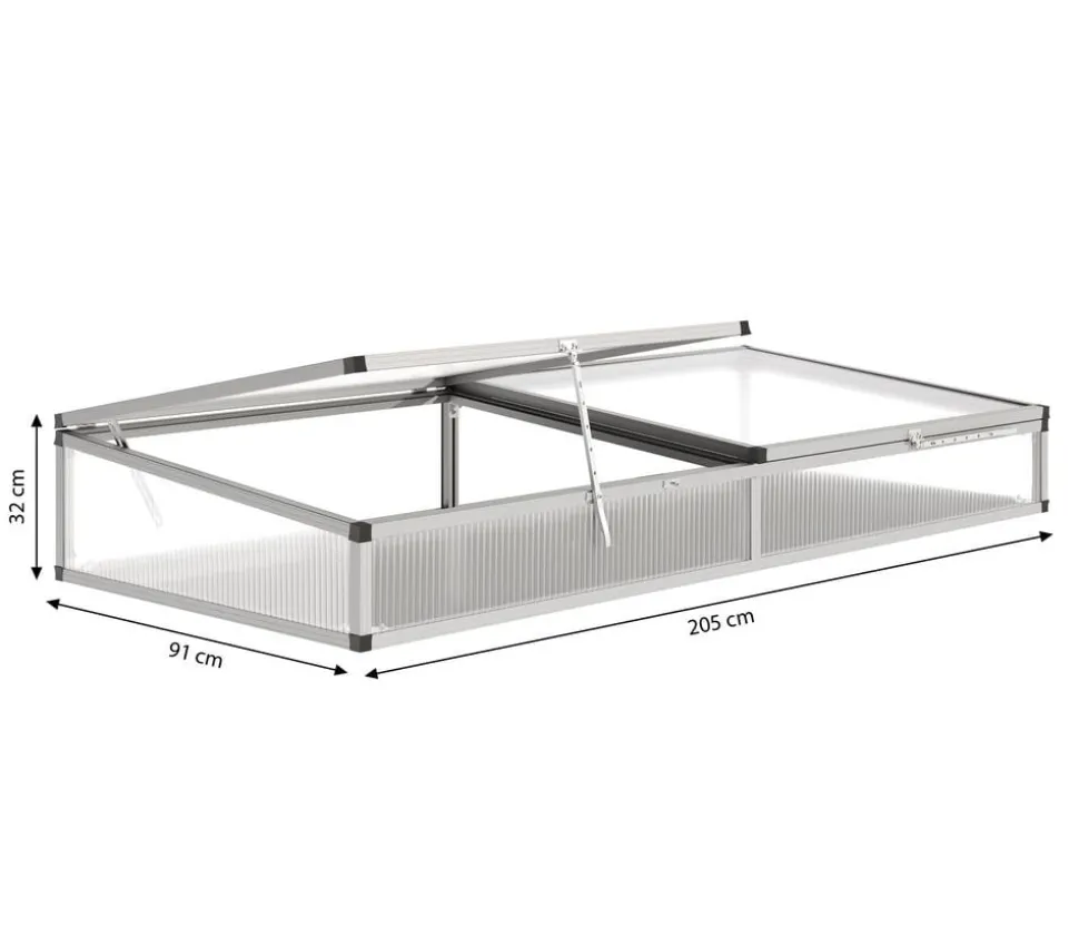 KGT Frühbeetaufsatz für Hochbeet 210, silber