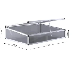 KGT Frühbeetaufsatz für Hochbeet 130, silber