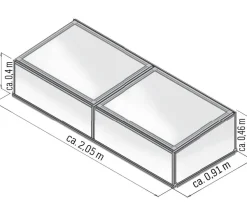 KGT Frühbeet 210, ca. B205/H46/T91 cm