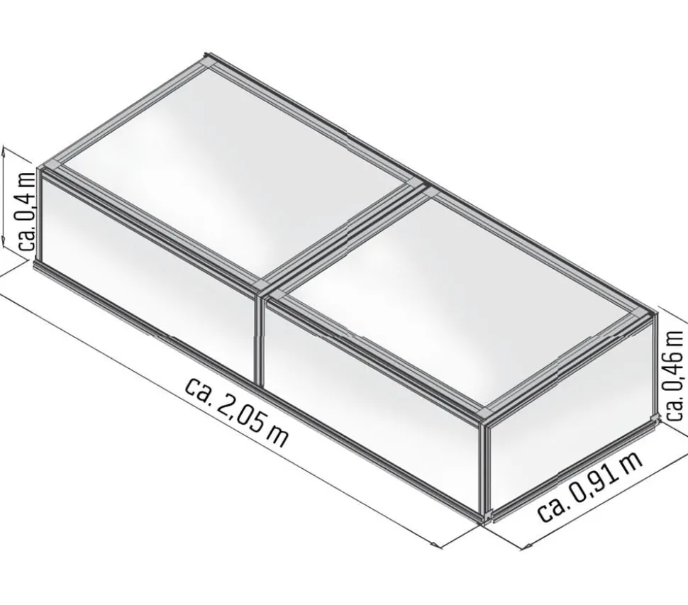 KGT Frühbeet 210, ca. B205/H46/T91 cm