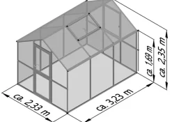 KGT Gewächshaus Aptasia III, ESG, ca. B233/H235/T323 cm