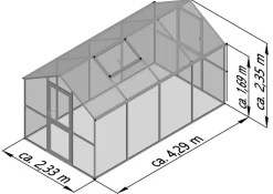 KGT Gewächshaus Aptasia IV, ESG, ca. B233/H235/T429 cm