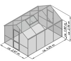 KGT Gewächshaus Dahlie IV, ca. B297/H276/T429 cm
