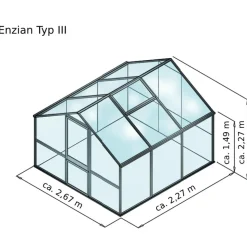 KGT Gewächshaus Enzian III, ca. B267/H227/T227 cm