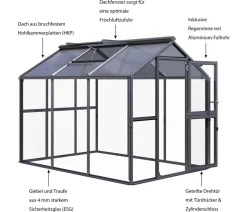 KGT Gewächshaus Galant III, ESG + HKP