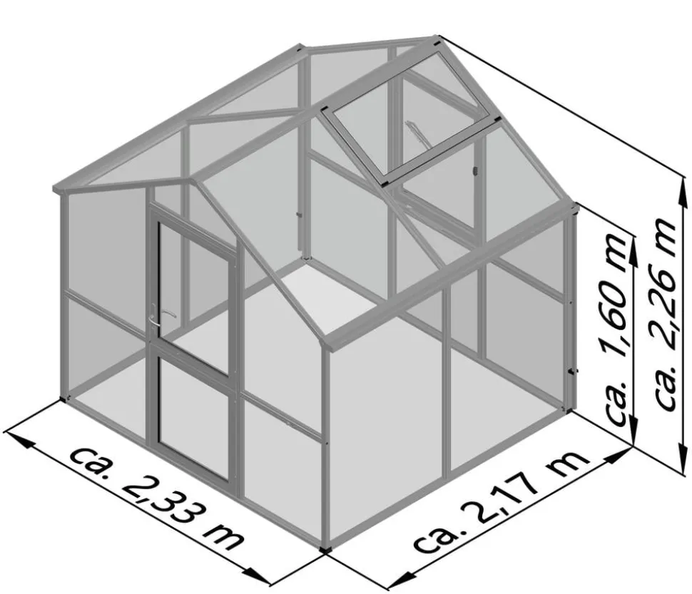 KGT Gewächshaus Iris II, ca. B233/H226/T217 cm