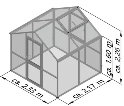 KGT Gewächshaus Iris II, ca. B233/H226/T217 cm