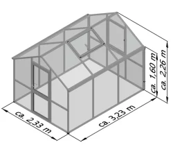 KGT Gewächshaus Iris III, ca. B233/H226/T323 cm