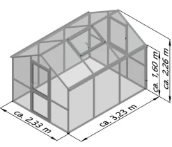 KGT Gewächshaus Iris III, ca. B233/H226/T323 cm