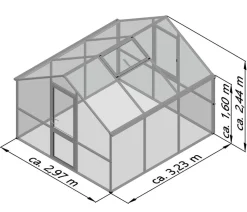 KGT Gewächshaus Nelke III, ca. B297/H244/T323 cm