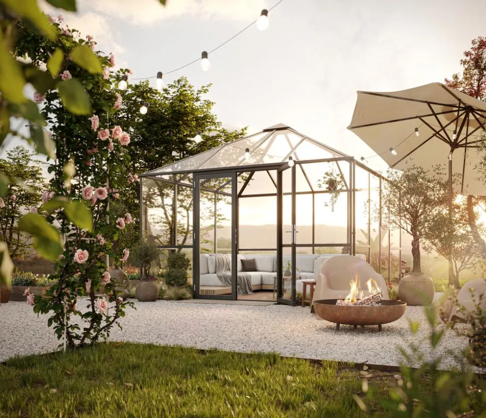 KGT Gewächshaus-Pavillon PaviLux 3,50 x 3,50 m ESG, ca. B350/H302/T350 cm