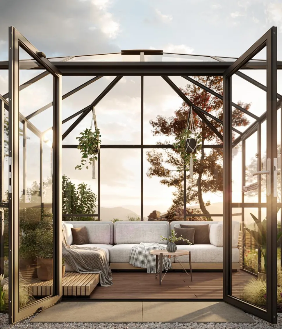 KGT Gewächshaus-Pavillon PaviLux 3,50 x 3,50 m ESG, ca. B350/H302/T350 cm