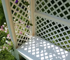 KHW Kunststoff-Gartenbank mit Rosenbogen Amsterdam, ca. B174/H207/T49 cm