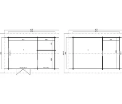 Lasita Maja Blockbohlenhaus Caroline 2.1, ca. B675/H330,6/T489,9 cm
