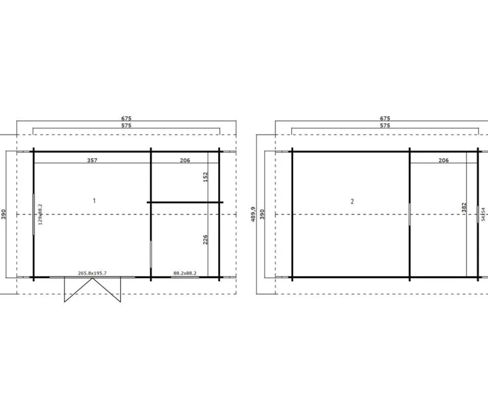 Lasita Maja Blockbohlenhaus Caroline 2.1, ca. B675/H330,6/T489,9 cm
