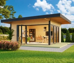 Lasita Maja Blockbohlenhaus Domeo 9, ca. B590/H258,4/T590 cm